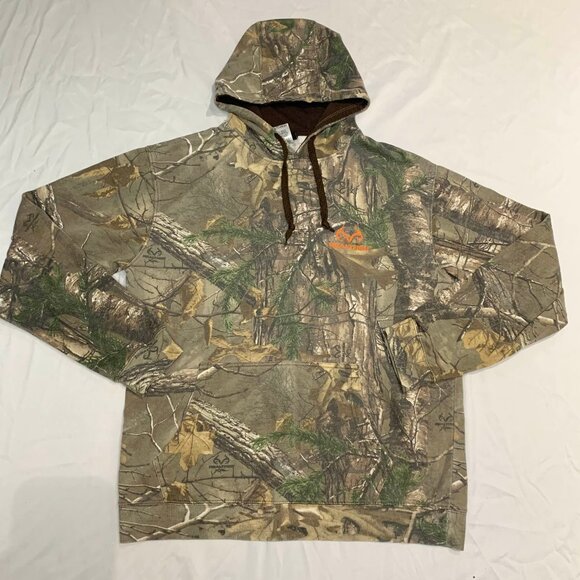 Realtree Advantage Classic Camo Hoodie Mens Pullover Sweatshirt L Hunting - Picture 2 of 6
